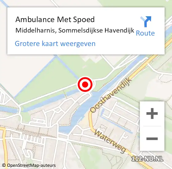 Locatie op kaart van de 112 melding: Ambulance Met Spoed Naar Middelharnis, Sommelsdijkse Havendijk op 1 april 2014 11:03