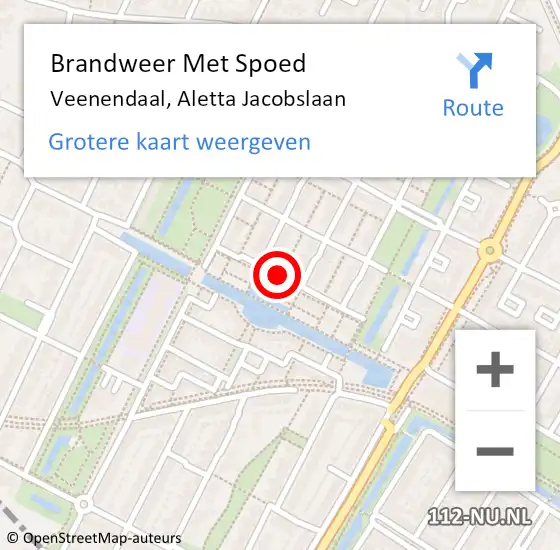 Locatie op kaart van de 112 melding: Brandweer Met Spoed Naar Veenendaal, Aletta Jacobslaan op 14 mei 2019 19:03