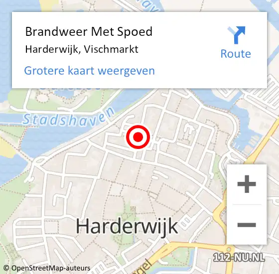 Locatie op kaart van de 112 melding: Brandweer Met Spoed Naar Harderwijk, Vischmarkt op 14 mei 2019 19:53