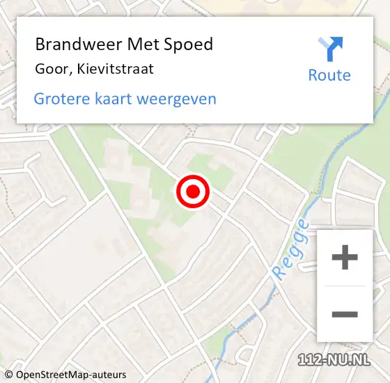 Locatie op kaart van de 112 melding: Brandweer Met Spoed Naar Goor, Kievitstraat op 14 mei 2019 20:12