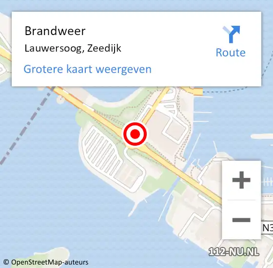 Locatie op kaart van de 112 melding: Brandweer Lauwersoog, Zeedijk op 14 mei 2019 20:24