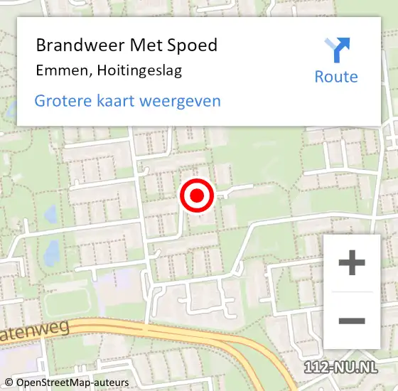 Locatie op kaart van de 112 melding: Brandweer Met Spoed Naar Emmen, Hoitingeslag op 14 mei 2019 20:54