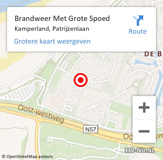 Locatie op kaart van de 112 melding: Brandweer Met Grote Spoed Naar Kamperland, Patrijzenlaan op 14 mei 2019 22:08