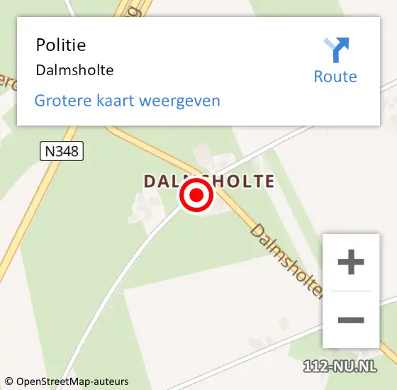 Locatie op kaart van de 112 melding: Politie Dalmsholte op 14 mei 2019 22:57