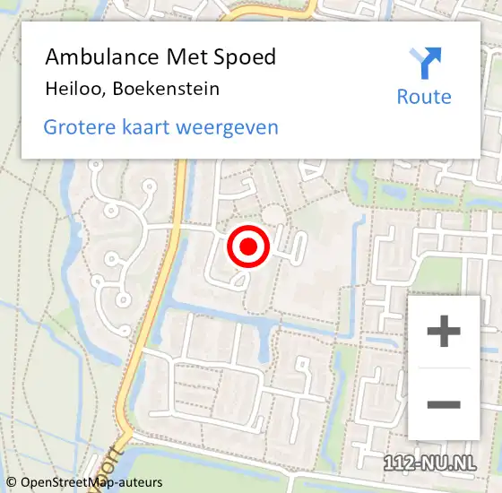 Locatie op kaart van de 112 melding: Ambulance Met Spoed Naar Heiloo, Boekenstein op 15 mei 2019 06:02