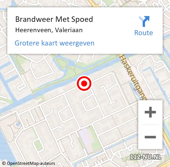 Locatie op kaart van de 112 melding: Brandweer Met Spoed Naar Heerenveen, Valeriaan op 15 mei 2019 07:27