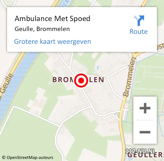 Locatie op kaart van de 112 melding: Ambulance Met Spoed Naar Geulle, Brommelen op 1 april 2014 11:43