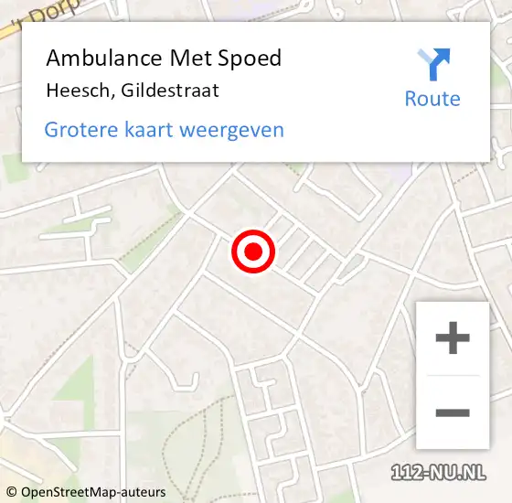 Locatie op kaart van de 112 melding: Ambulance Met Spoed Naar Heesch, Gildestraat op 15 mei 2019 12:17