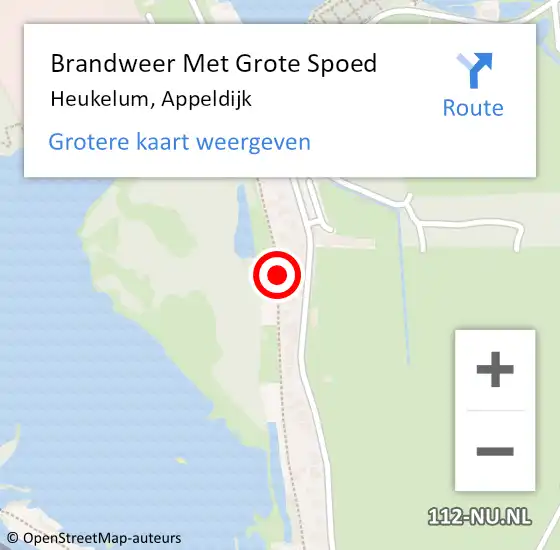 Locatie op kaart van de 112 melding: Brandweer Met Grote Spoed Naar Heukelum, Appeldijk op 15 mei 2019 13:58