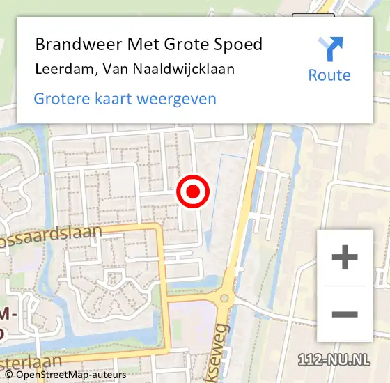 Locatie op kaart van de 112 melding: Brandweer Met Grote Spoed Naar Leerdam, Van Naaldwijcklaan op 15 mei 2019 15:07