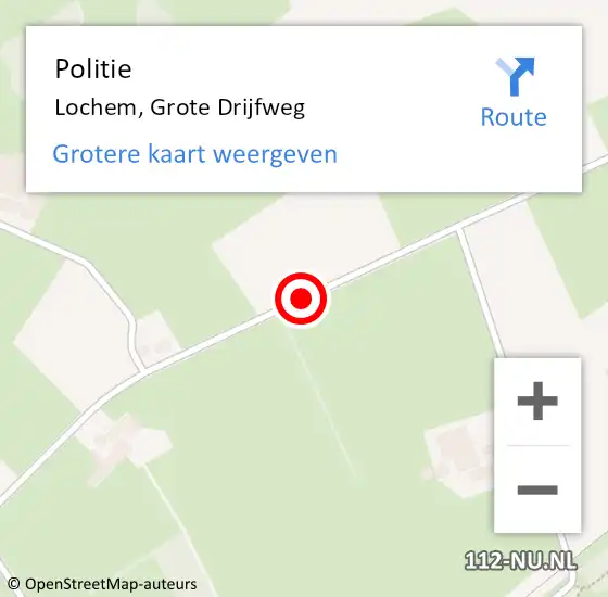 Locatie op kaart van de 112 melding: Politie Lochem, Grote Drijfweg op 15 mei 2019 15:49