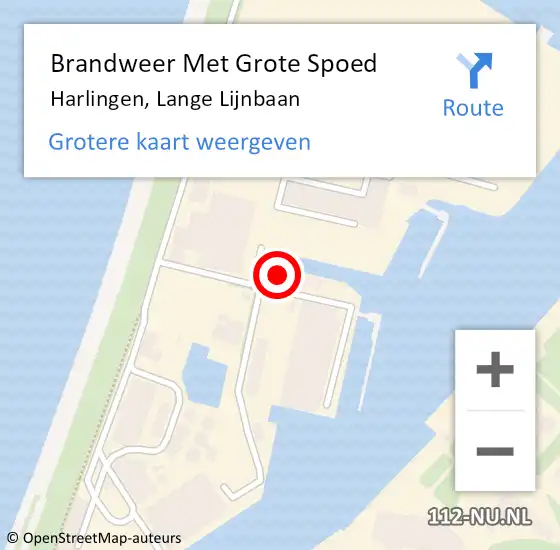 Locatie op kaart van de 112 melding: Brandweer Met Grote Spoed Naar Harlingen, Lange Lijnbaan op 1 april 2014 12:14