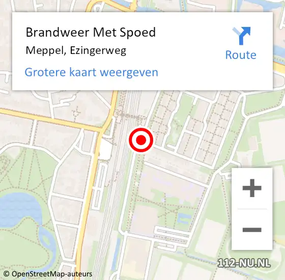 Locatie op kaart van de 112 melding: Brandweer Met Spoed Naar Meppel, Ezingerweg op 15 mei 2019 16:32