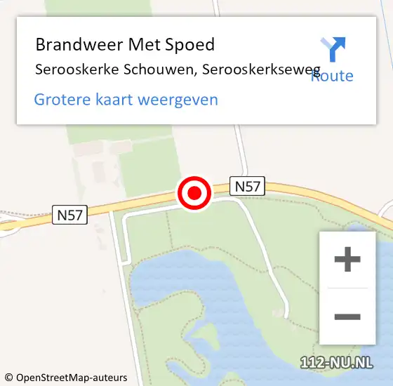 Locatie op kaart van de 112 melding: Brandweer Met Spoed Naar Serooskerke Schouwen, Serooskerkseweg op 15 mei 2019 22:28