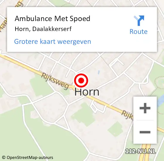 Locatie op kaart van de 112 melding: Ambulance Met Spoed Naar Horn, Daalakkerserf op 15 mei 2019 23:38