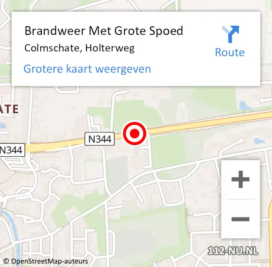 Locatie op kaart van de 112 melding: Brandweer Met Grote Spoed Naar Colmschate, Holterweg op 16 mei 2019 01:43