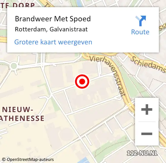 Locatie op kaart van de 112 melding: Brandweer Met Spoed Naar Rotterdam, Galvanistraat op 16 mei 2019 02:05