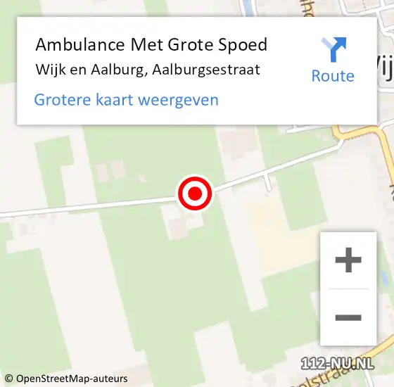 Locatie op kaart van de 112 melding: Ambulance Met Grote Spoed Naar Wijk en Aalburg, Aalburgsestraat op 16 mei 2019 03:35