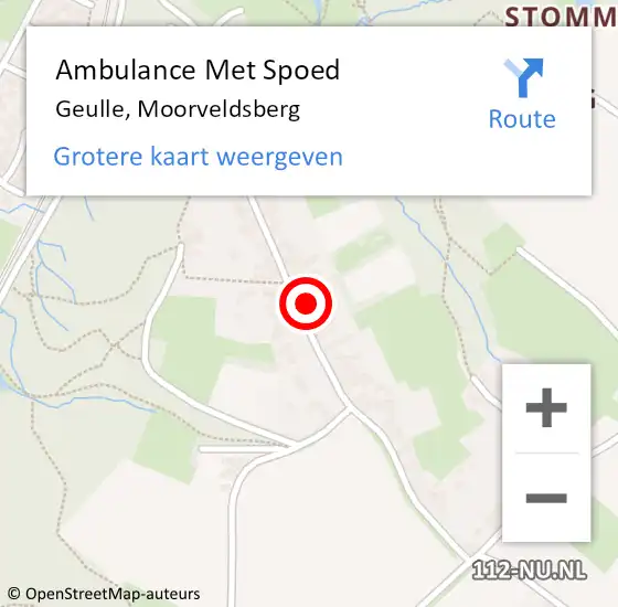 Locatie op kaart van de 112 melding: Ambulance Met Spoed Naar Geulle, Moorveldsberg op 1 april 2014 12:50