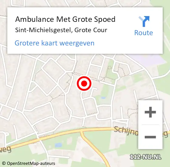 Locatie op kaart van de 112 melding: Ambulance Met Grote Spoed Naar Sint-Michielsgestel, Grote Cour op 16 mei 2019 05:30