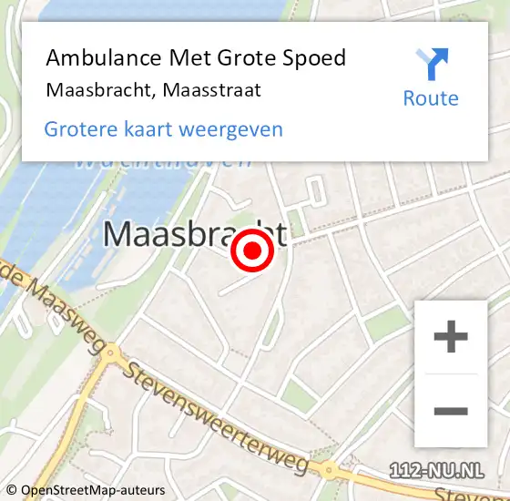 Locatie op kaart van de 112 melding: Ambulance Met Grote Spoed Naar Maasbracht, Maasstraat op 16 mei 2019 07:01