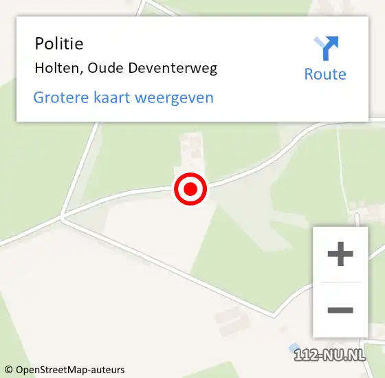 Locatie op kaart van de 112 melding: Politie Holten, Oude Deventerweg op 16 mei 2019 07:11