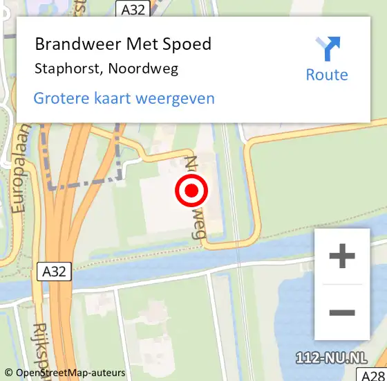 Locatie op kaart van de 112 melding: Brandweer Met Spoed Naar Staphorst, Noordweg op 16 mei 2019 07:48
