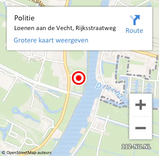 Locatie op kaart van de 112 melding: Politie Loenen aan de Vecht, Rijksstraatweg op 16 mei 2019 12:06