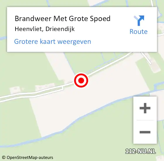 Locatie op kaart van de 112 melding: Brandweer Met Grote Spoed Naar Heenvliet, Drieendijk op 16 mei 2019 12:13