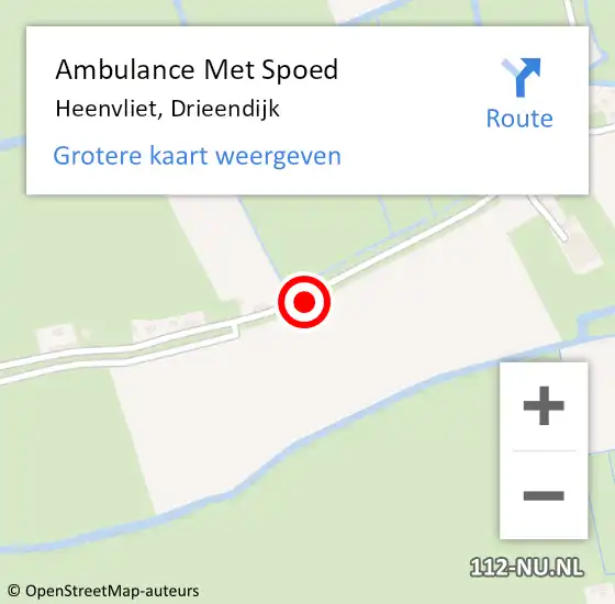 Locatie op kaart van de 112 melding: Ambulance Met Spoed Naar Heenvliet, Drieendijk op 16 mei 2019 12:22