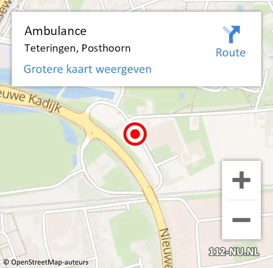 Locatie op kaart van de 112 melding: Ambulance Teteringen, Posthoorn op 16 mei 2019 12:36