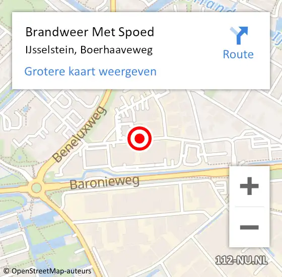 Locatie op kaart van de 112 melding: Brandweer Met Spoed Naar IJsselstein, Boerhaaveweg op 16 mei 2019 15:55