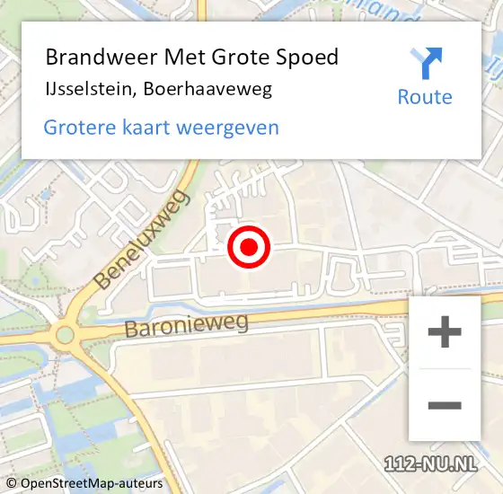 Locatie op kaart van de 112 melding: Brandweer Met Grote Spoed Naar IJsselstein, Boerhaaveweg op 16 mei 2019 15:56