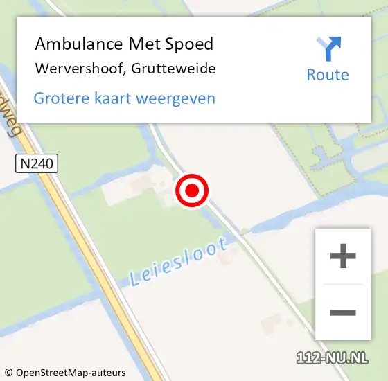 Locatie op kaart van de 112 melding: Ambulance Met Spoed Naar Wervershoof, Grutteweide op 16 mei 2019 16:09