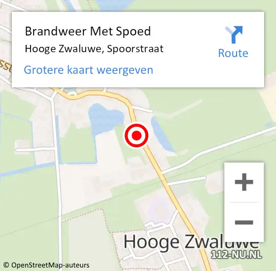 Locatie op kaart van de 112 melding: Brandweer Met Spoed Naar Hooge Zwaluwe, Spoorstraat op 16 mei 2019 17:28