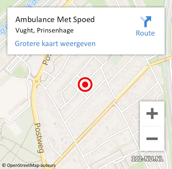 Locatie op kaart van de 112 melding: Ambulance Met Spoed Naar Vught, Prinsenhage op 16 mei 2019 17:59