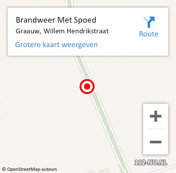 Locatie op kaart van de 112 melding: Brandweer Met Spoed Naar Graauw, Willem Hendrikstraat op 16 mei 2019 18:20