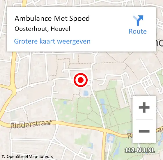 Locatie op kaart van de 112 melding: Ambulance Met Spoed Naar Oosterhout, Heuvel op 16 mei 2019 19:14