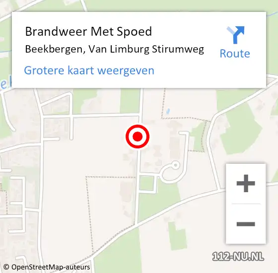 Locatie op kaart van de 112 melding: Brandweer Met Spoed Naar Beekbergen, Van Limburg Stirumweg op 16 mei 2019 19:35