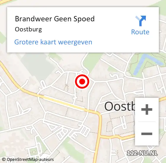 Locatie op kaart van de 112 melding: Brandweer Geen Spoed Naar Oostburg op 16 mei 2019 19:35