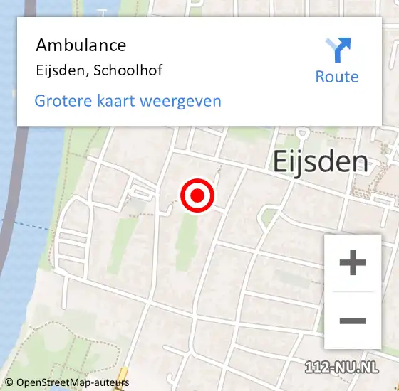 Locatie op kaart van de 112 melding: Ambulance Eijsden, Schoolhof op 1 april 2014 14:00