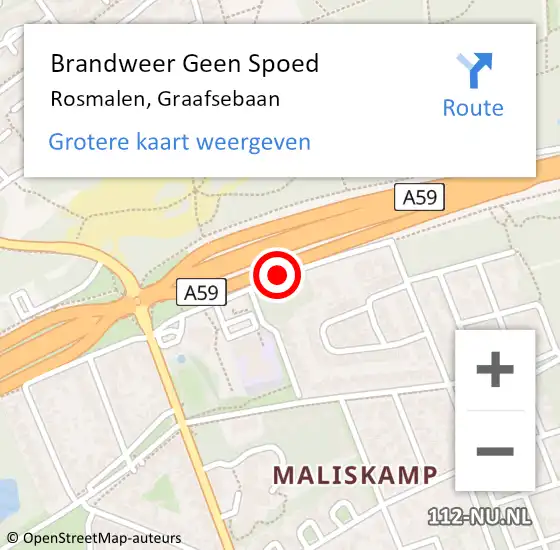 Locatie op kaart van de 112 melding: Brandweer Geen Spoed Naar Rosmalen, Graafsebaan op 17 mei 2019 00:10