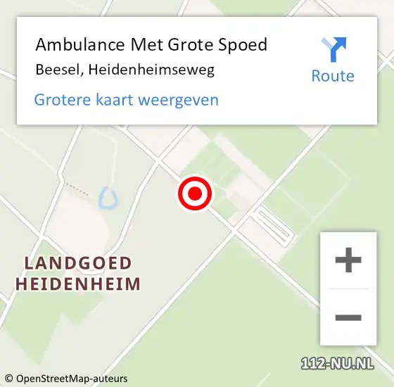 Locatie op kaart van de 112 melding: Ambulance Met Grote Spoed Naar Beesel, Heidenheimseweg op 17 mei 2019 00:48