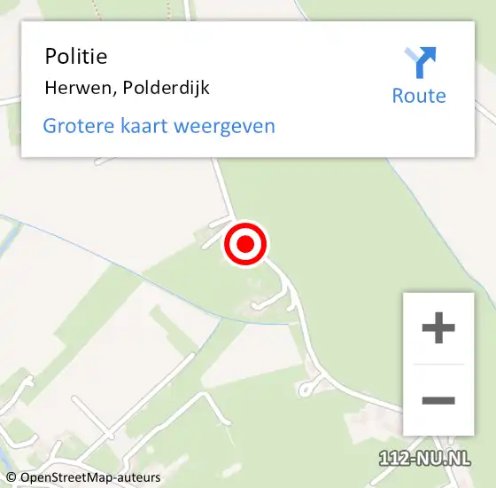 Locatie op kaart van de 112 melding: Politie Herwen, Polderdijk op 17 mei 2019 10:51