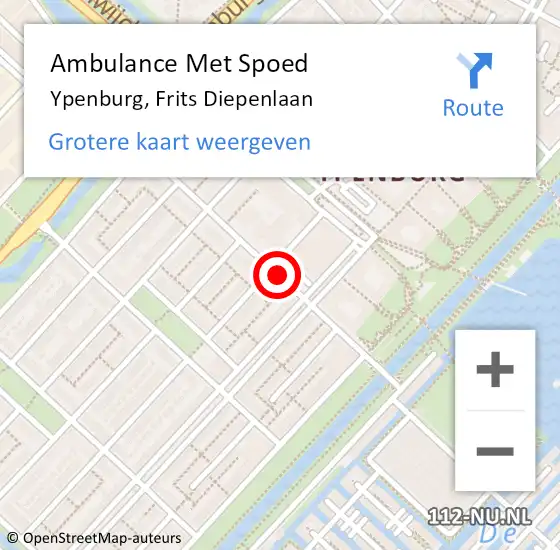 Locatie op kaart van de 112 melding: Ambulance Met Spoed Naar Ypenburg, Frits Diepenlaan op 17 mei 2019 13:14