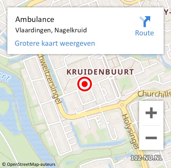 Locatie op kaart van de 112 melding: Ambulance Vlaardingen, Nagelkruid op 17 mei 2019 13:30