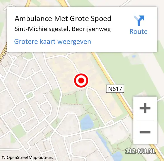 Locatie op kaart van de 112 melding: Ambulance Met Grote Spoed Naar Sint-Michielsgestel, Bedrijvenweg op 17 mei 2019 14:27