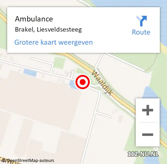 Locatie op kaart van de 112 melding: Ambulance Brakel, Liesveldsesteeg op 17 mei 2019 14:38