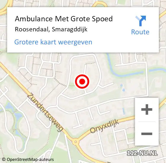 Locatie op kaart van de 112 melding: Ambulance Met Grote Spoed Naar Roosendaal, Smaragddijk op 17 mei 2019 16:46