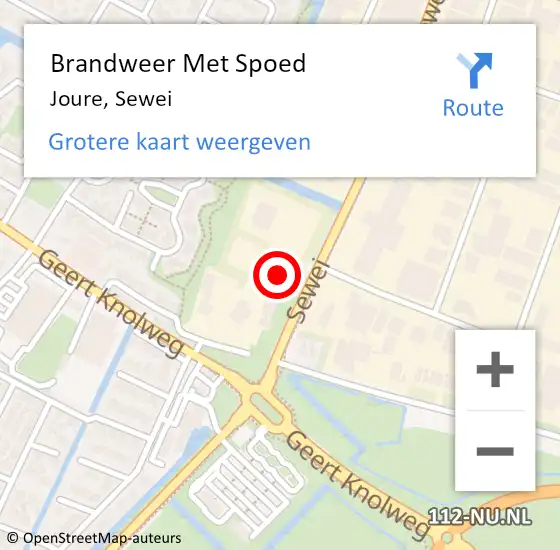 Locatie op kaart van de 112 melding: Brandweer Met Spoed Naar Joure, Sewei op 1 april 2014 15:15